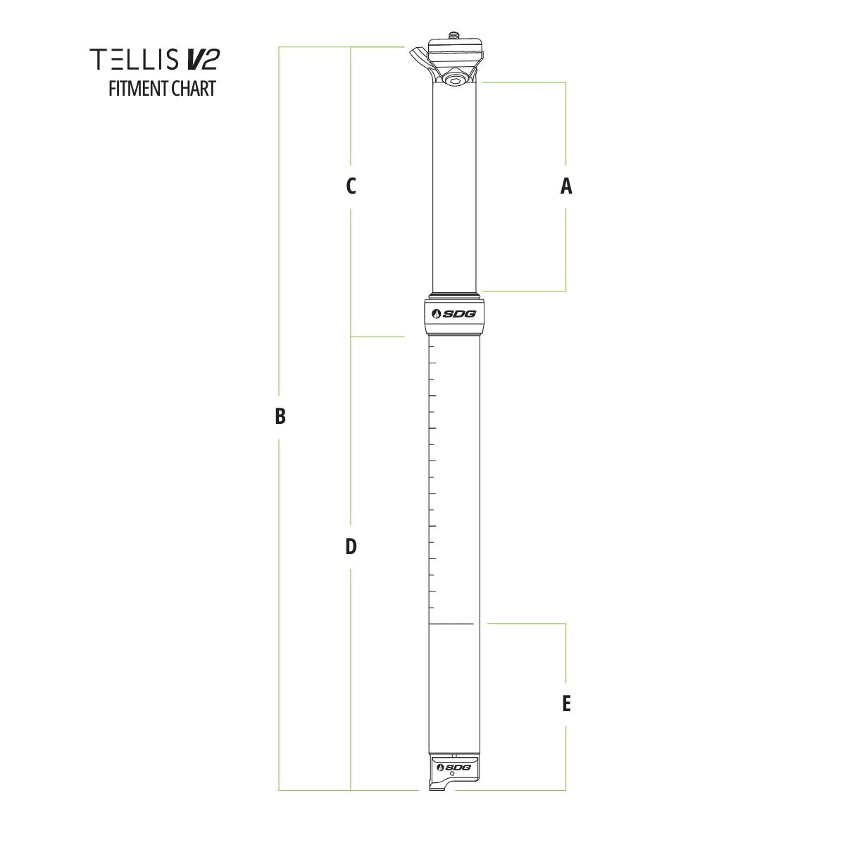 SDG - Tellis V2 Dropper Seatpost - 30.9mm