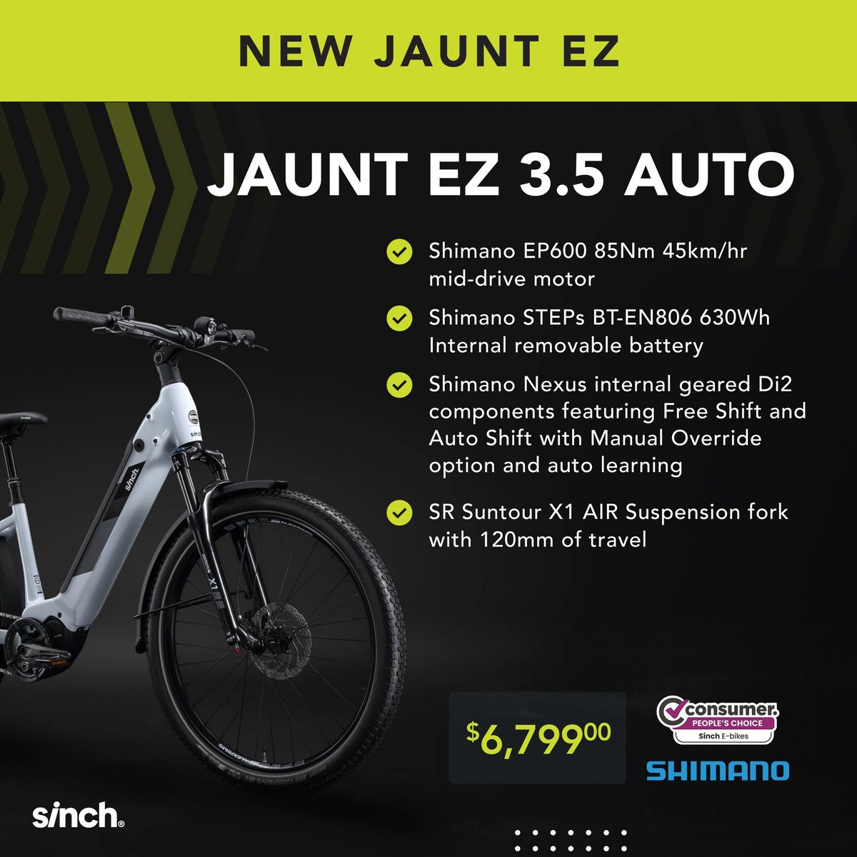 Sinch Jaunt EZ Auto – Christchurch Electric Bicycles