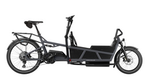 Load image into Gallery viewer, Black cargo bike on a white background