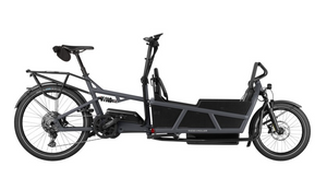 Black cargo bike on a white background