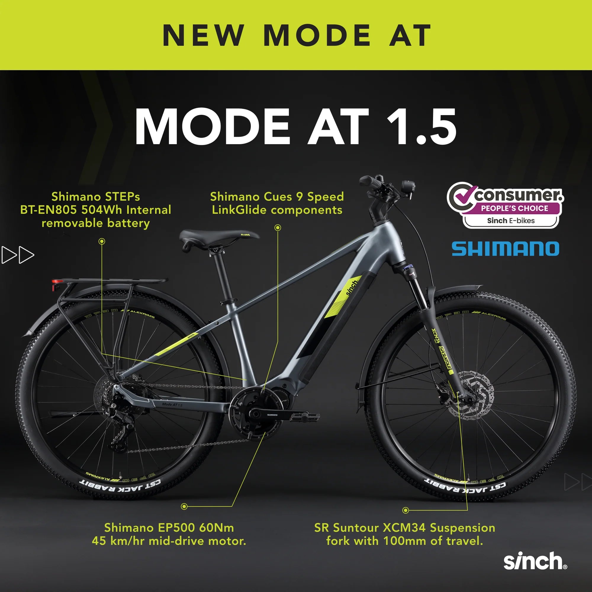 christchurch electric bicycles Sinch Mode AT 1.5 – Christchurch Electric Bicycles