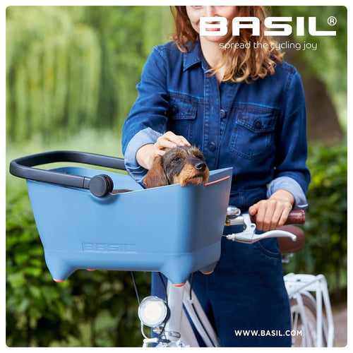 Basil - Buddy Dog Basket Front - Faded Denim (KF Fittings Included)